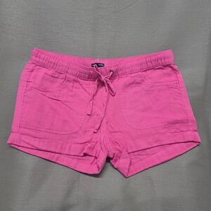 Gap Hadley Womens Pink Cotton Drawstring Elastic Waist Cuffed Shorts Size M